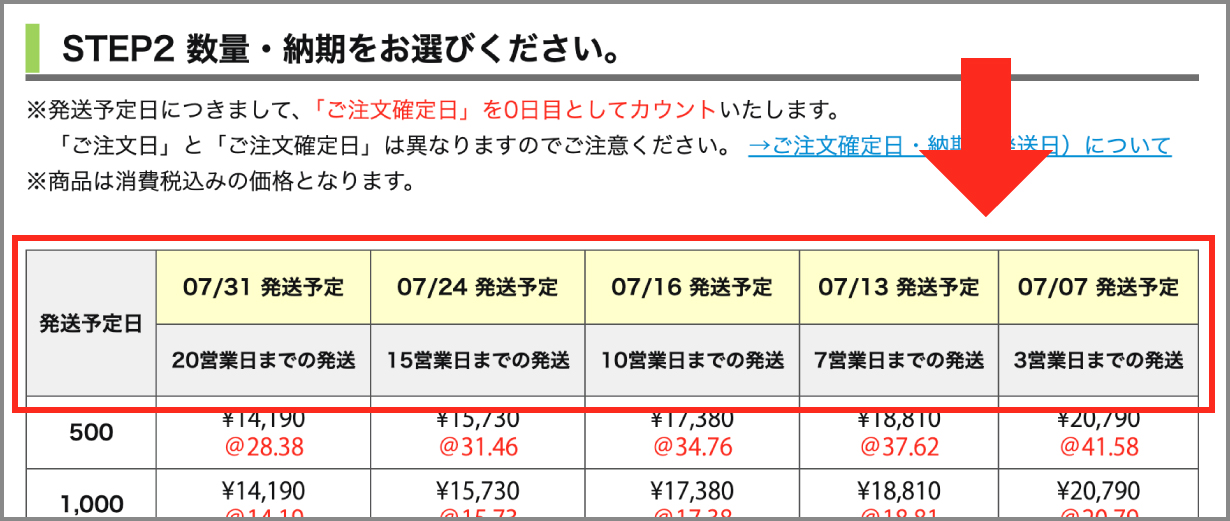 発送予定日